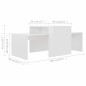 vidaXL Set Tavolini da Caffè Bianco Lucido 100x48x40 cm in Truciolato vidaXL Set Tavolini da Caffè Bianco Lucido 100x48x40 cm in Truciolato