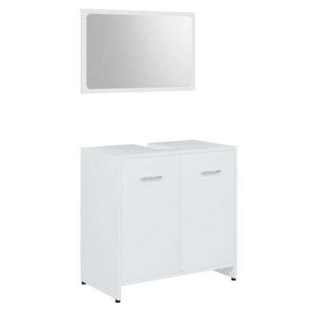 vidaXL Set Mobili da Bagno Bianco in Legno Multistrato