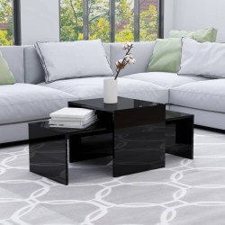 vidaXL Set Tavolini da Caffè Nero Lucido 100x48x40 cm in Truciolato