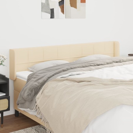 vidaXL Testiera ad Orecchio Crema 203x16x78/88 cm in Tessuto