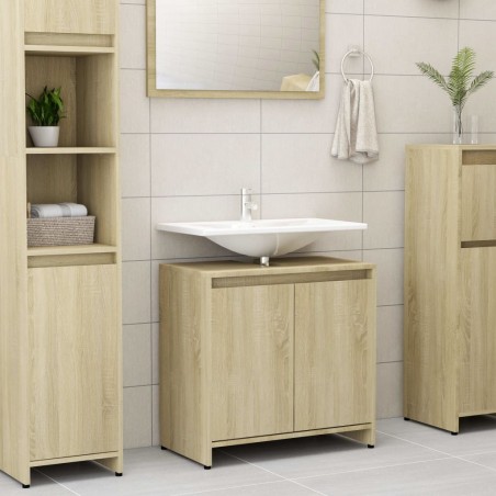 vidaXL Armadio da Bagno Rovere Sonoma 60x33x61 cm in Truciolato