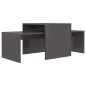 vidaXL Set Tavolini da Caffè Grigio Lucido 100x48x40 cm in Truciolato vidaXL Set Tavolini da Caffè Grigio Lucido 100x48x40 cm in Truciolato