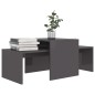 vidaXL Set Tavolini da Caffè Grigio Lucido 100x48x40 cm in Truciolato vidaXL Set Tavolini da Caffè Grigio Lucido 100x48x40 cm in Truciolato