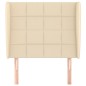 Testiera ad Orecchio Crema 103x23x118/128 cm in Tessuto