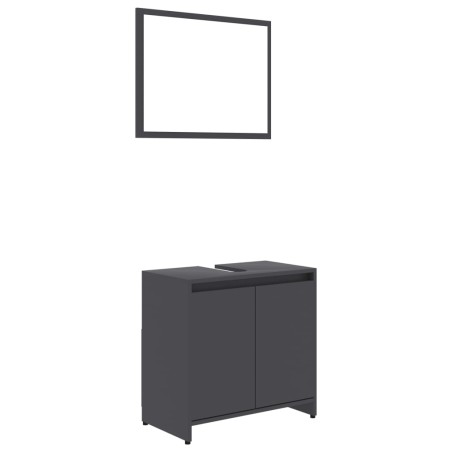 vidaXL Set Mobili da Bagno Grigio in Truciolato