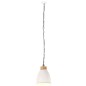 vidaXL Lampadario Industriale Bianco Ferro e Legno Massello 23 cm E27 vidaXL Lampadario Industriale Bianco Ferro e Legno Massello 23 cm E27