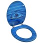 vidaXL Tavoletta WC con Coperchio MDF Blu Design Goccia d'Acqua vidaXL Tavoletta WC con Coperchio MDF Blu Design Goccia d'Acqua