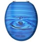vidaXL Tavoletta WC con Coperchio MDF Blu Design Goccia d'Acqua vidaXL Tavoletta WC con Coperchio MDF Blu Design Goccia d'Acqua