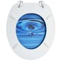 vidaXL Tavoletta WC con Coperchio MDF Blu Design Goccia d'Acqua vidaXL Tavoletta WC con Coperchio MDF Blu Design Goccia d'Acqua