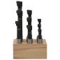 vidaXL Frese di Foraggio 9 pz 12 mm con Base in Legno