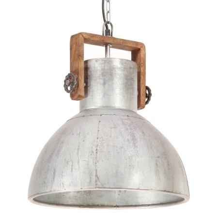 vidaXL Lampada a Sospensione Industriale 25 W Argento Rotonda 40cm E27