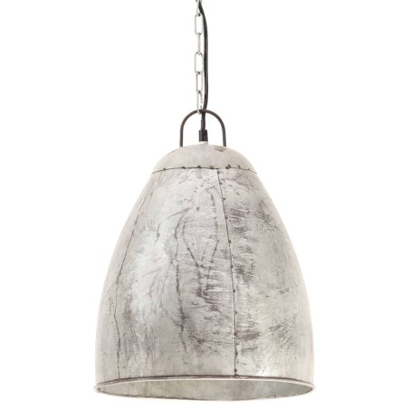 vidaXL Lampada a Sospensione Industriale 25 W Argento Rotonda 32cm E27