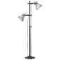 vidaXL Lampada da Pavimento con 2 Paralumi Argento E27 in Ghisa vidaXL Lampada da Pavimento con 2 Paralumi Argento E27 in Ghisa