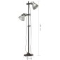 vidaXL Lampada da Pavimento con 2 Paralumi Argento E27 in Ghisa vidaXL Lampada da Pavimento con 2 Paralumi Argento E27 in Ghisa