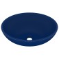 vidaXL Lavandino Lusso Ovale Blu Scuro Opaco 40x33 cm in Ceramica