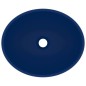 vidaXL Lavandino Lusso Ovale Blu Scuro Opaco 40x33 cm in Ceramica