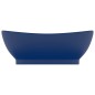 vidaXL Lavabo con Troppopieno Ovale Blu Scuro Opaco 58,5x39cm Ceramica vidaXL Lavabo con Troppopieno Ovale Blu Scuro Opaco 58,5x39cm Ceramica