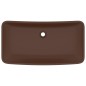 vidaXL Lavabo Lusso Rettangolare Marrone Scuro Opaco 71x38 cm Ceramica