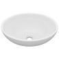 vidaXL Lavandino Lusso Ovale Bianco Opaco 40x33 cm in Ceramica