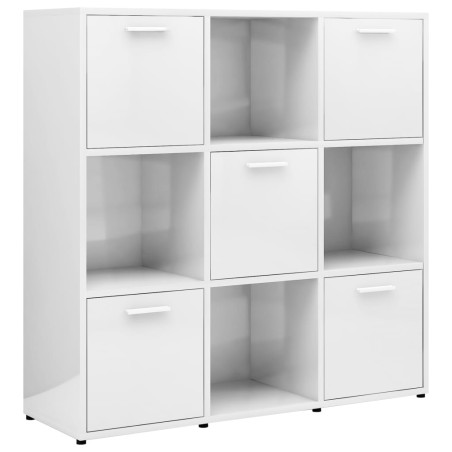 vidaXL Libreria Bianco Lucido 90x30x90 cm in Truciolato
