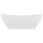 vidaXL Lavandino con Troppopieno Ovale Bianco Opaco 58,5x39cm Ceramica vidaXL Lavandino con Troppopieno Ovale Bianco Opaco 58,5x39cm Ceramica