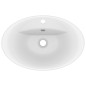 vidaXL Lavandino con Troppopieno Ovale Bianco Opaco 58,5x39cm Ceramica vidaXL Lavandino con Troppopieno Ovale Bianco Opaco 58,5x39cm Ceramica