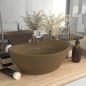 vidaXL Lavandino con Troppopieno Ovale Crema Opaco 58,5x39cm Ceramica vidaXL Lavandino con Troppopieno Ovale Crema Opaco 58,5x39cm Ceramica