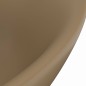 vidaXL Lavandino con Troppopieno Ovale Crema Opaco 58,5x39cm Ceramica vidaXL Lavandino con Troppopieno Ovale Crema Opaco 58,5x39cm Ceramica