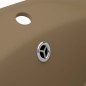 vidaXL Lavandino con Troppopieno Ovale Crema Opaco 58,5x39cm Ceramica vidaXL Lavandino con Troppopieno Ovale Crema Opaco 58,5x39cm Ceramica