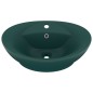 vidaXL Lavabo Troppopieno Ovale Verde Scuro Opaco 58,5x39cm Ceramica vidaXL Lavabo Troppopieno Ovale Verde Scuro Opaco 58,5x39cm Ceramica
