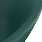 vidaXL Lavabo Troppopieno Ovale Verde Scuro Opaco 58,5x39cm Ceramica vidaXL Lavabo Troppopieno Ovale Verde Scuro Opaco 58,5x39cm Ceramica