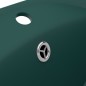 vidaXL Lavabo Troppopieno Ovale Verde Scuro Opaco 58,5x39cm Ceramica vidaXL Lavabo Troppopieno Ovale Verde Scuro Opaco 58,5x39cm Ceramica
