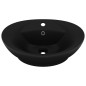 vidaXL Lavandino con Troppopieno Ovale Nero Opaco 58,5x39cm Ceramica vidaXL Lavandino con Troppopieno Ovale Nero Opaco 58,5x39cm Ceramica
