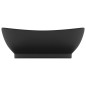 vidaXL Lavandino con Troppopieno Ovale Nero Opaco 58,5x39cm Ceramica vidaXL Lavandino con Troppopieno Ovale Nero Opaco 58,5x39cm Ceramica