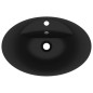 vidaXL Lavandino con Troppopieno Ovale Nero Opaco 58,5x39cm Ceramica vidaXL Lavandino con Troppopieno Ovale Nero Opaco 58,5x39cm Ceramica