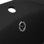 vidaXL Lavandino con Troppopieno Ovale Nero Opaco 58,5x39cm Ceramica vidaXL Lavandino con Troppopieno Ovale Nero Opaco 58,5x39cm Ceramica