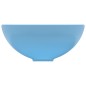 vidaXL Lavandino Lusso Rotondo Azzurro Opaco 32,5x14 cm in Ceramica vidaXL Lavandino Lusso Rotondo Azzurro Opaco 32,5x14 cm in Ceramica