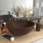 vidaXL Lavandino Lusso Rotondo Marrone Scuro Opaco 32,5x14 cm Ceramica vidaXL Lavandino Lusso Rotondo Marrone Scuro Opaco 32,5x14 cm Ceramica