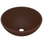 vidaXL Lavandino Lusso Rotondo Marrone Scuro Opaco 32,5x14 cm Ceramica vidaXL Lavandino Lusso Rotondo Marrone Scuro Opaco 32,5x14 cm Ceramica