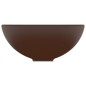 vidaXL Lavandino Lusso Rotondo Marrone Scuro Opaco 32,5x14 cm Ceramica vidaXL Lavandino Lusso Rotondo Marrone Scuro Opaco 32,5x14 cm Ceramica