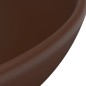 vidaXL Lavandino Lusso Rotondo Marrone Scuro Opaco 32,5x14 cm Ceramica vidaXL Lavandino Lusso Rotondo Marrone Scuro Opaco 32,5x14 cm Ceramica