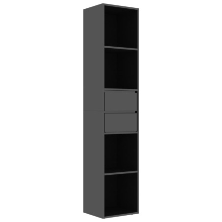 vidaXL Libreria Nero Lucido 36x30x171 cm in Truciolato