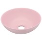 vidaXL Lavandino da Bagno in Ceramica Rosa Opaco Rotondo vidaXL Lavandino da Bagno in Ceramica Rosa Opaco Rotondo