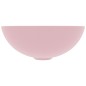 vidaXL Lavandino da Bagno in Ceramica Rosa Opaco Rotondo vidaXL Lavandino da Bagno in Ceramica Rosa Opaco Rotondo