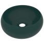 vidaXL Lavandino Lusso Rotondo Verde Scuro Opaco 40x15 cm in Ceramica vidaXL Lavandino Lusso Rotondo Verde Scuro Opaco 40x15 cm in Ceramica