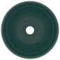 vidaXL Lavandino Lusso Rotondo Verde Scuro Opaco 40x15 cm in Ceramica vidaXL Lavandino Lusso Rotondo Verde Scuro Opaco 40x15 cm in Ceramica