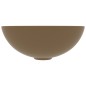 vidaXL Lavandino da Bagno in Ceramica Crema Opaco Rotondo vidaXL Lavandino da Bagno in Ceramica Crema Opaco Rotondo