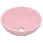 vidaXL Lavandino Lusso Rotondo Rosa Opaco 32,5x14 cm in Ceramica