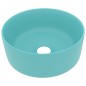 vidaXL Lavandino Lusso Rotondo Verde Chiaro Opaco 40x15 cm in Ceramica
