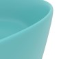 vidaXL Lavandino Lusso Rotondo Verde Chiaro Opaco 40x15 cm in Ceramica